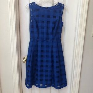 Ellen Tracy dress, royal blue, fitted waist, Sz 2